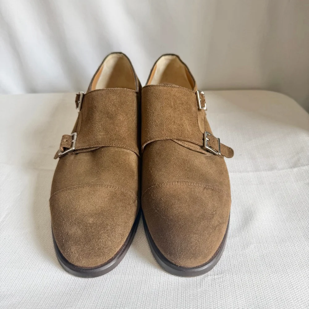Men's Giorgio's Brown Suede Monk Strap Loafers 8.5